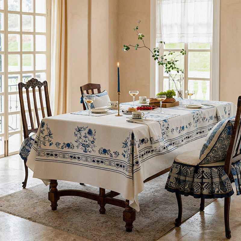 7l8k拂晓兰香防水轻法式复古桌布新中式氛围感餐桌盖布台布,居家布艺,桌布,淘宝优惠券,粉丝福利购,淘宝优惠卷