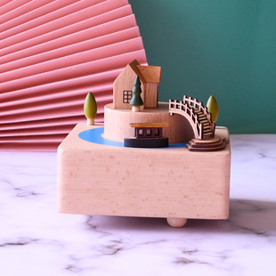 复古江南小桥流水中国风老外伴手礼旅游纪念logo纪念品音乐盒礼品