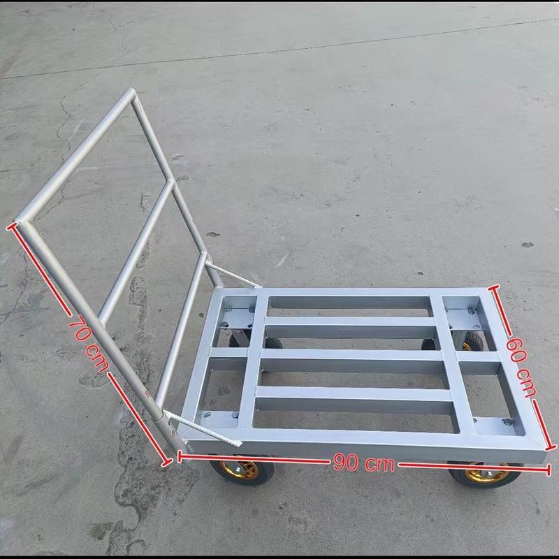 定制四轮带铁杆桁架进电梯拉瓷砖专用工地装修手推车推货车入户