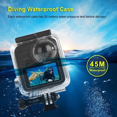 puluz适用于gopromax全景带防水壳运动相机基座和长螺丝45米防水