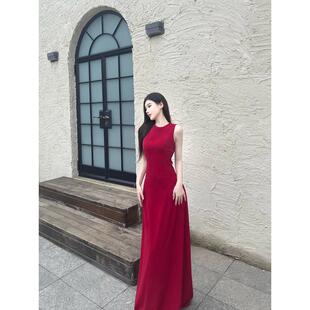 直销订婚礼服裙轻奢小众高端红色敬酒服新娘高级感结婚鱼尾连衣裙