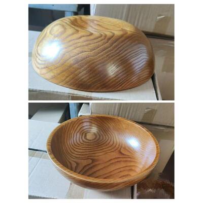 aza3批发整木碗外贸出口凉面实木碗宝宝饭碗汤面碗大碗带盖沙拉