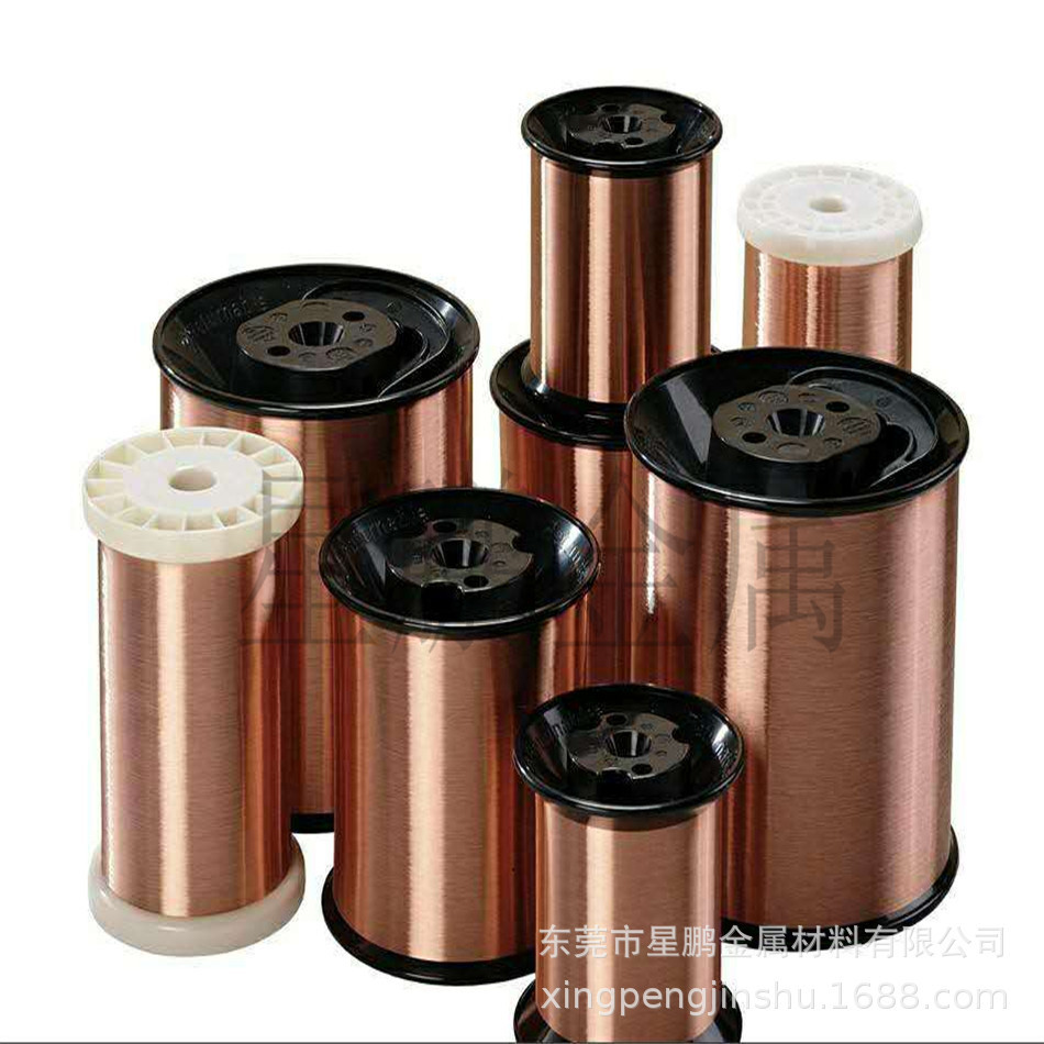 iq耐高温漆包铜绝缘线t2扁铜丝压扁拉方调直切断高导扁铜漆包扁线