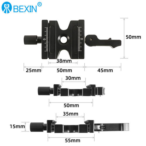热销CL-50LS 单反相机可调节双锁快装板快速转换夹座三脚架云台快