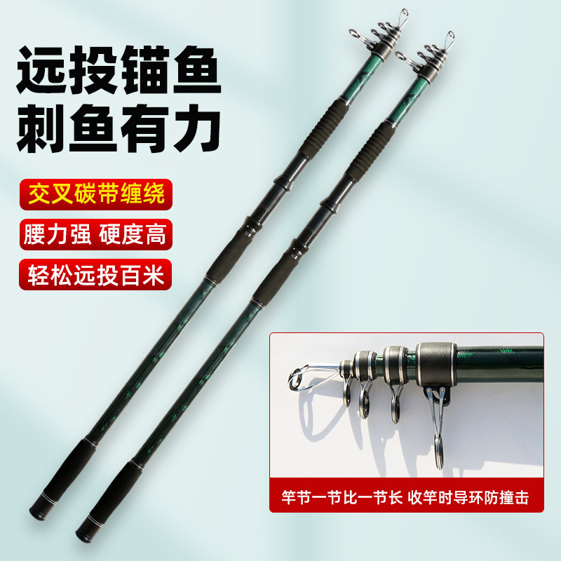新品碳素远投杆锚杆3.6-4.5米海竿抛竿交叉碳布材质大吊重渔具