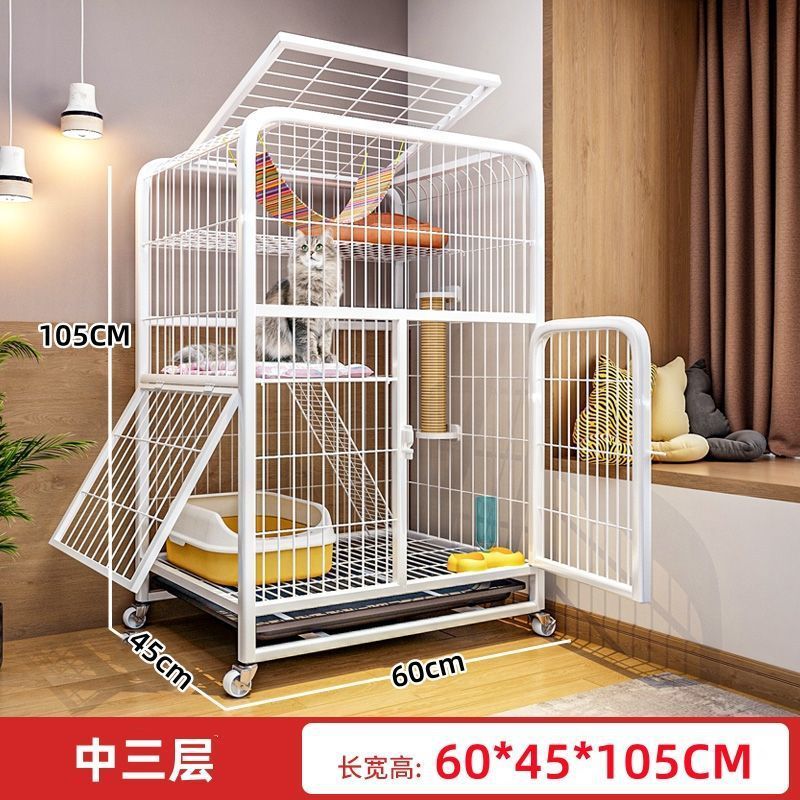 宠物猫笼子家用猫屋自由空间猫厕所一体室内猫舍城堡猫咪猫窝超大