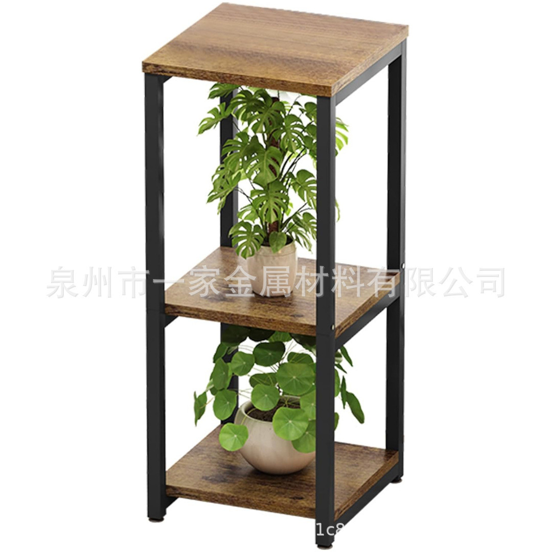 铁艺花盆架三层盆栽植物结合花架室内铁木架落地式花架