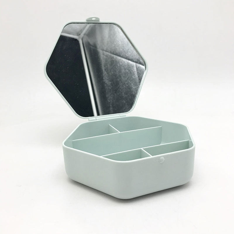 宁波工厂定制logo可爱纳格化妆镜子带收造型多功能桌面异形收纳镜