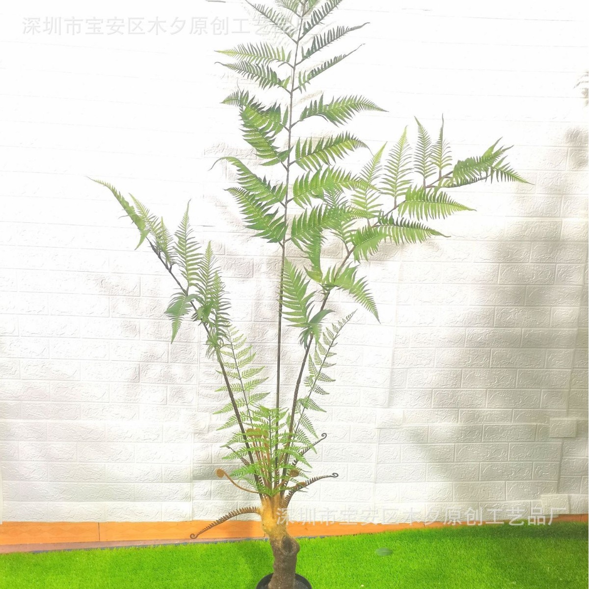 外贸仿真猴头蕨热带植物蕨草盆栽厂家直销禅意猴头蕨盆景金丝