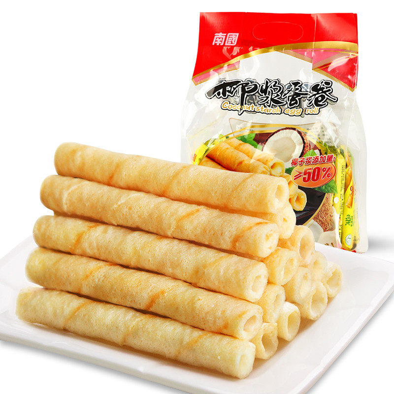【拍2件包邮】南国椰浆蛋卷405g海南特产椰奶夹心鸡蛋卷饼干零食