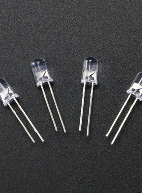 圆头F5七彩闪灯LED灯珠快闪慢闪透明指示灯有边短脚发光二极管