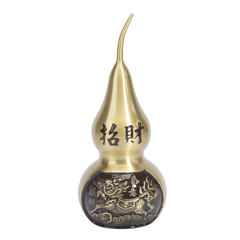 铜葫芦纳福麒麟招财摆件现代简约桌面金属工艺品摆件家居祈福摆件