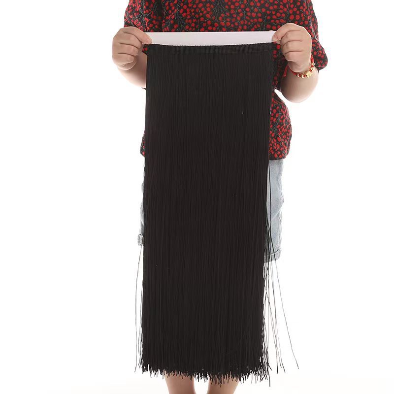 舞台新款拉丁舞加密服装辅料流苏花边排须50cm流苏