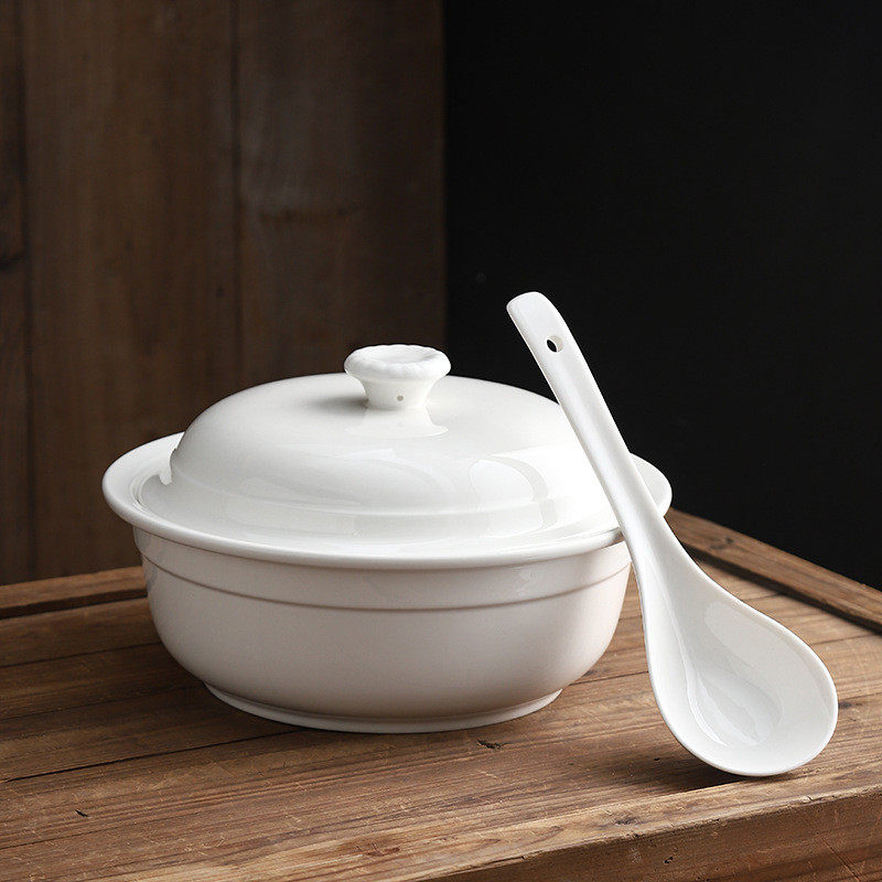 10英寸宫廷汤窝带盖汤碗大号酒店陶瓷品锅蒸饭店汤盆装汤汁饭粥碗,家装主材,台上艺术碗盆,淘宝优惠券,粉丝福利购,淘宝优惠卷