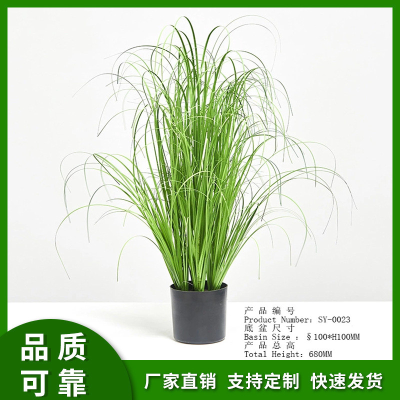 定制仿真盆景假植物绿植盆栽洋葱草造景装饰品摆件工艺品仿生芦苇