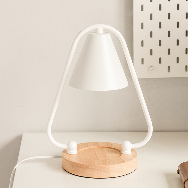 薰灯融烛灯定时调光融蜡灯欧式橡木台灯卧室床头玻璃复古氛围灯