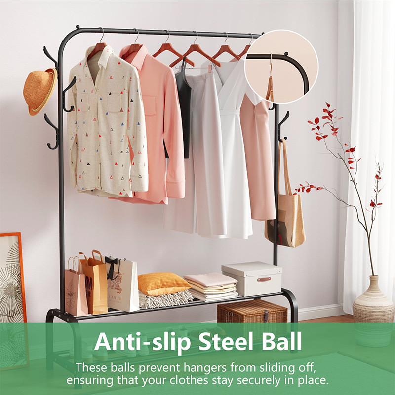 晒衣架落地阳台卧室客厅立式衣帽架宿舍简易工厂晾衣杆铁艺挂衣架