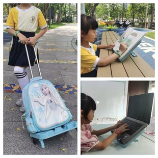 超轻折叠便携不锈钢手拉上学上班书包旅行家用办公拉杆 阅读支架式