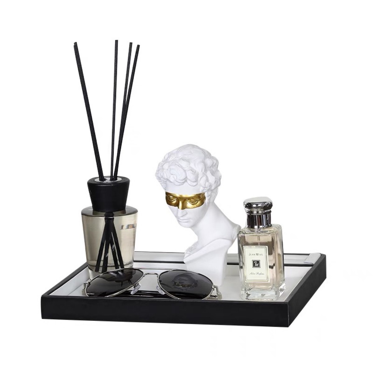 小卫创意树脂仿石膏人物头像样板房雕像摆件家装现代玄关蒙面软装