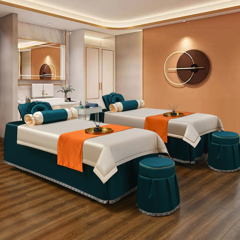 夏季新款轻奢美容床罩四件套欧式简约理疗美容院床套按摩高端批发