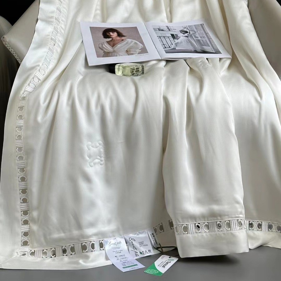 兰镂空花边100s纯色精莱赛尔天丝冰丝裸睡凉感空调被夏凉被