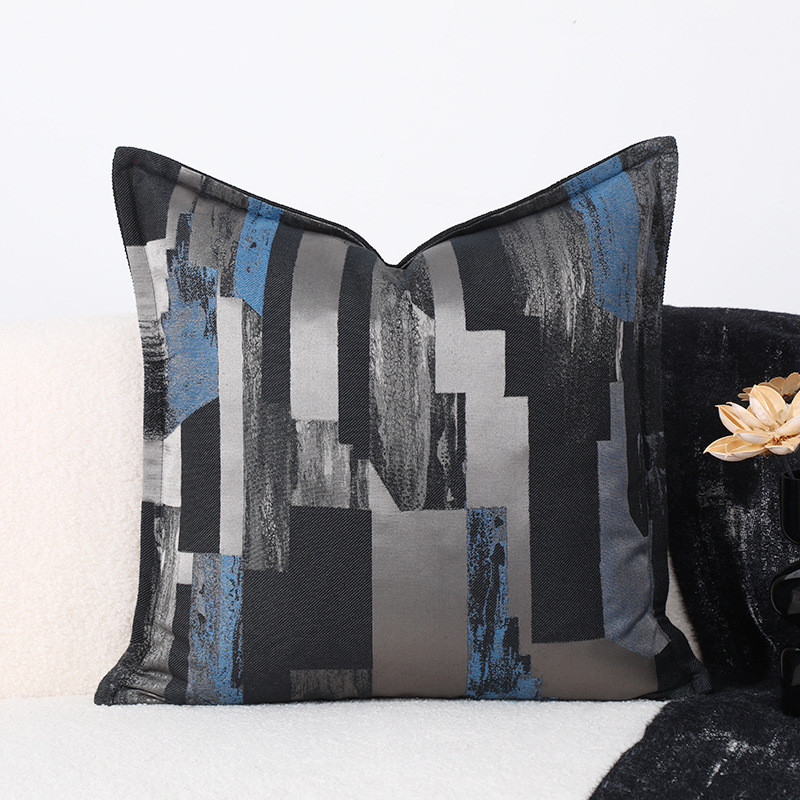 北欧黑白沙发抱枕套样板间靠垫印花腰枕客厅汽车床上几何印花枕套