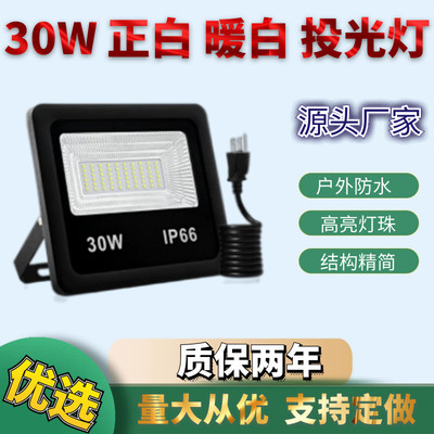 30wled投光灯贴片户外庭院厂房公园招牌隧道码头led投光灯