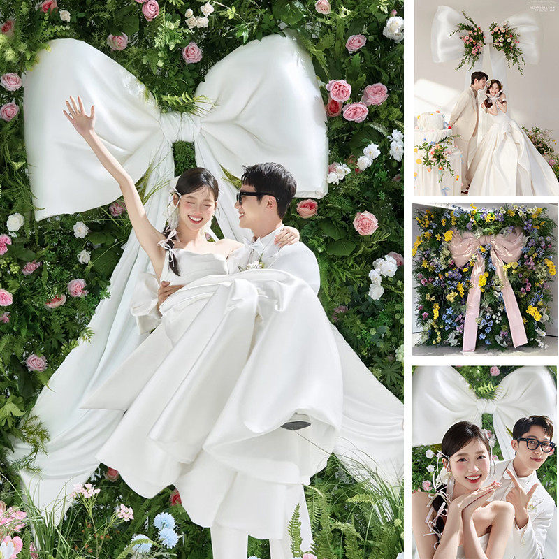 纯白大型蝴蝶结婚纱照写真情侣拍照道具影楼打卡节日装饰网红厂家