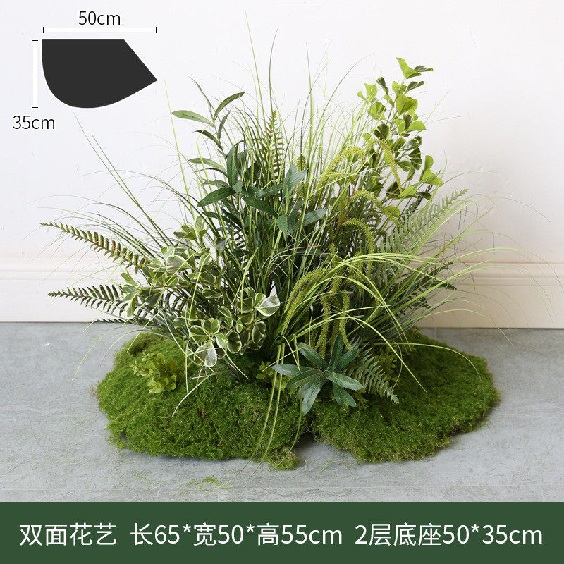野花青苔草丛造景室内植物软装花艺橱窗绿植野草景假庭院水池