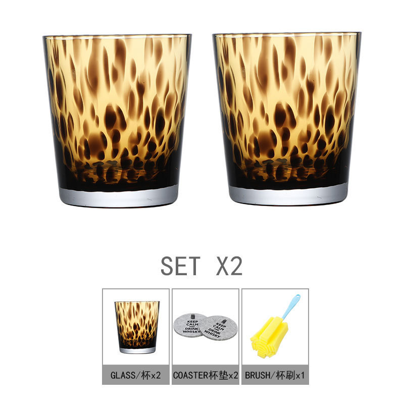 eu89批发{我的野性居家隔离时光}中古沙拉碗豹纹琥珀甜品碗ins玳