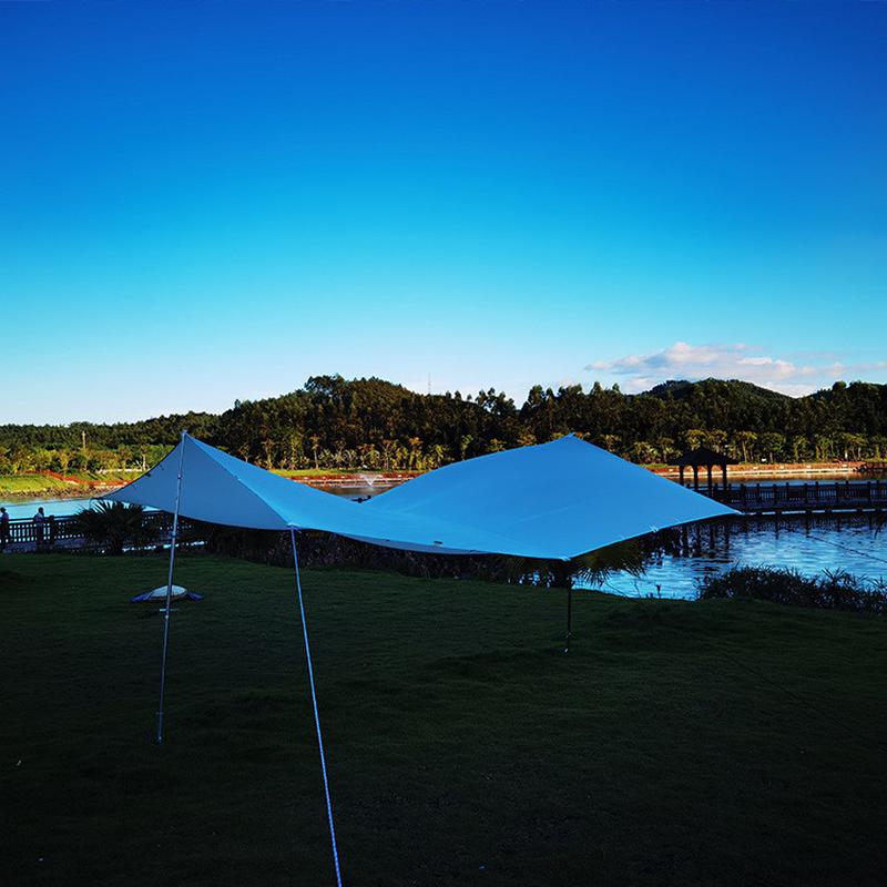 户外天幕蚊帐 防水防晒布 篷布草地野餐轻盈超薄帐花园棚含支架款