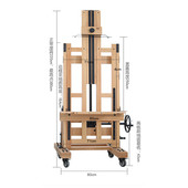 榉木升降大油画画架多功能平立国画画架绘画支架式 展示架画架画板
