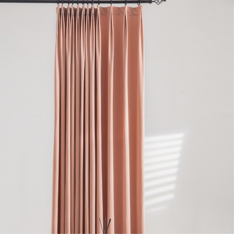 抹茶绿豆蔻北欧鱼骨纹简约遮光加厚丝绒窗帘客厅保暖挡风卧室