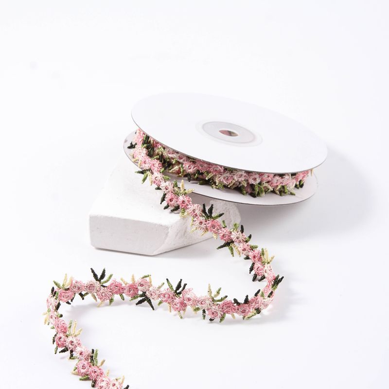 彩色渐变立体蔷薇花边辅料 手工diy碎花服装水溶花刺绣小清新材料
