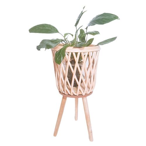 藤编织花架商场高脚篮酒店大厅落地式绿萝多肉花盆置物架一件起批