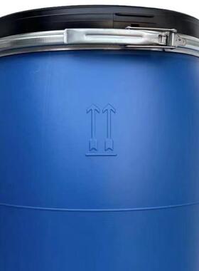 厂家直销现货供应60l法兰蓝色带箍圆桶加厚桶壁更加牢固