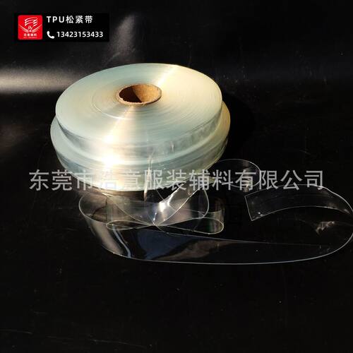 供应20mm宽透明tpu\2cm包装礼品透明肩带\弹力带透明带可焊接