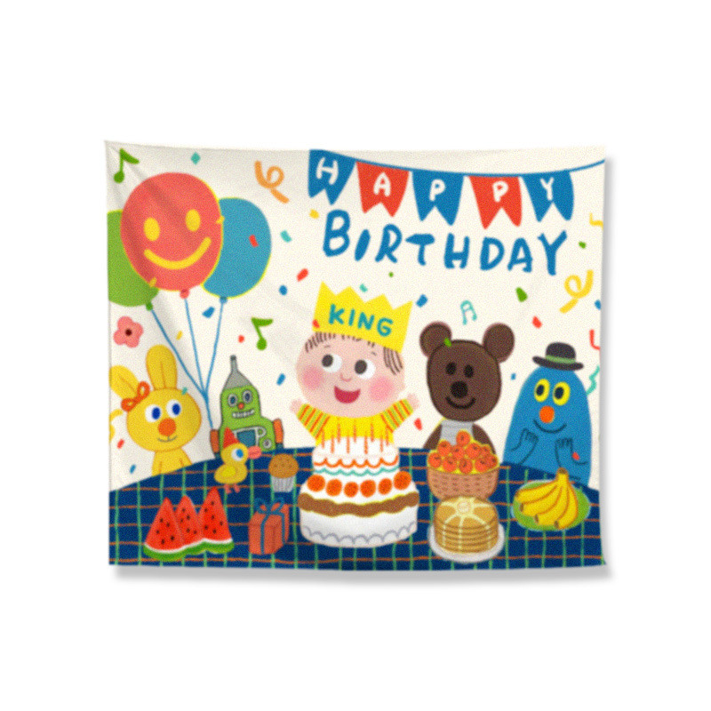 mnx2快乐男孩生日派对布置装饰背景布宝宝一周岁气球挂布