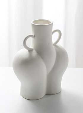 乐梦创意ins北欧家居装饰人体花瓶陶瓷摆件大号器皿艺术插花花器