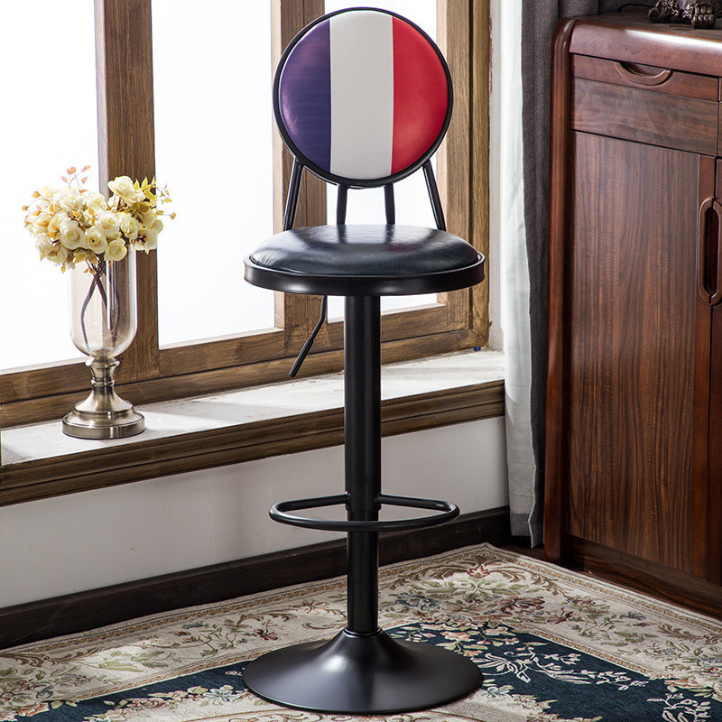 定制吧台升降椅旋转酒吧桌椅美式复古收银吧椅接待靠背家用高脚凳