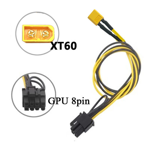 XT60 DC12V转显卡6p 8p供电线XT60转3080 3090双8pin大功率电源线