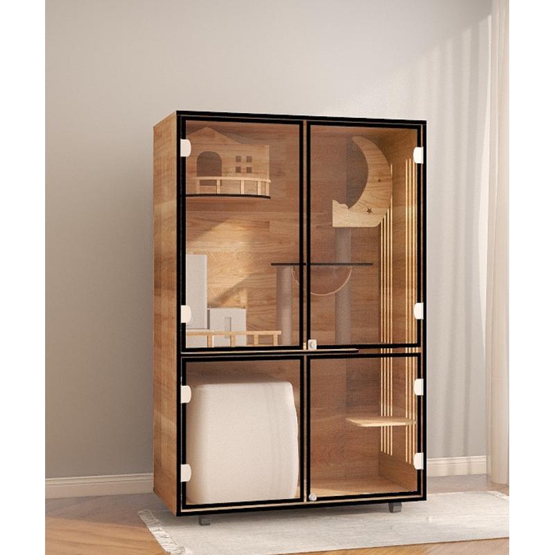 萌助猫别墅实木家用批发柜猫舍繁育笼双层猫笼子猫超大猫屋猫窝