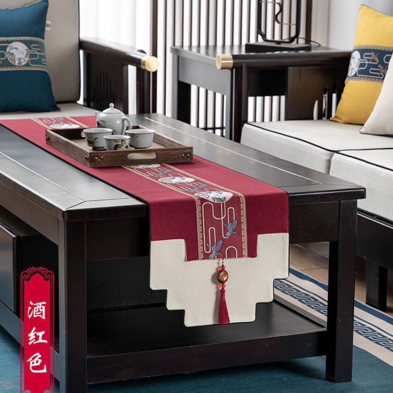 桌旗餐新中式防水防滑大版桌现代茶几茶台茶桌中式桌旗电视柜盖布