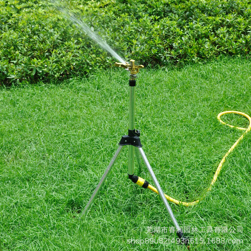 绿化草喷灌喷头浇水工具花园别墅庭院水器三脚架锌鸟摇臂洒不锈钢
