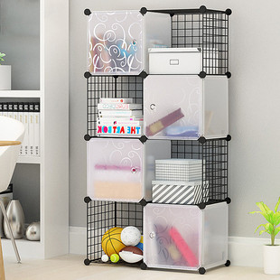 创意家居用品收纳组合柜 铁丝网书柜置物简易 客厅书房塑料收纳柜