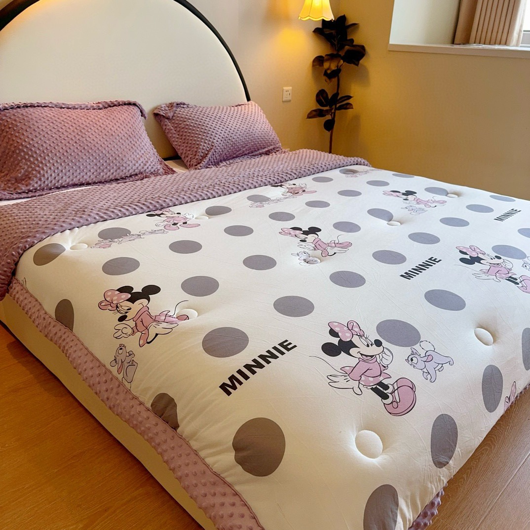 棉豆豆被针织dsn豆豆绒被子儿童卡通幼儿园保暖冬被午睡春秋被