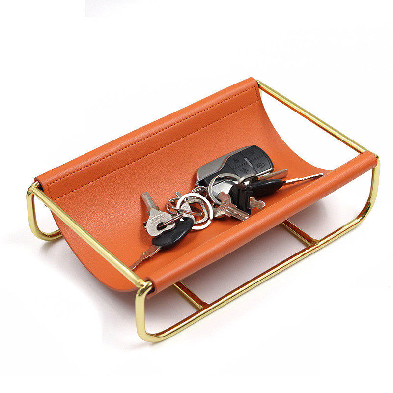 现货皮革桌面钥匙金属收纳架储物餐桌摆件玄关杂物皮革收纳盒,收纳整理,桌面收纳盒,淘宝优惠券,粉丝福利购,淘宝优惠卷