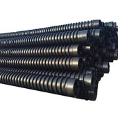 排高密度聚乙烯b型增强缠绕管市政hdpe雨污水井筒管pe波纹克拉管