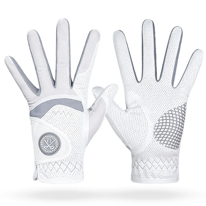 高尔夫球手套女士韩版防滑型手套透气网布耐磨手套左右双手1双装