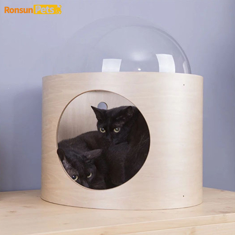 半封闭式猫窝冬季猫咪太空舱猫窝壁挂室内家用超大猫别墅木质猫窝